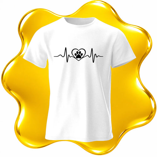 Camiseta Latido del Corazón Huella de Mascota